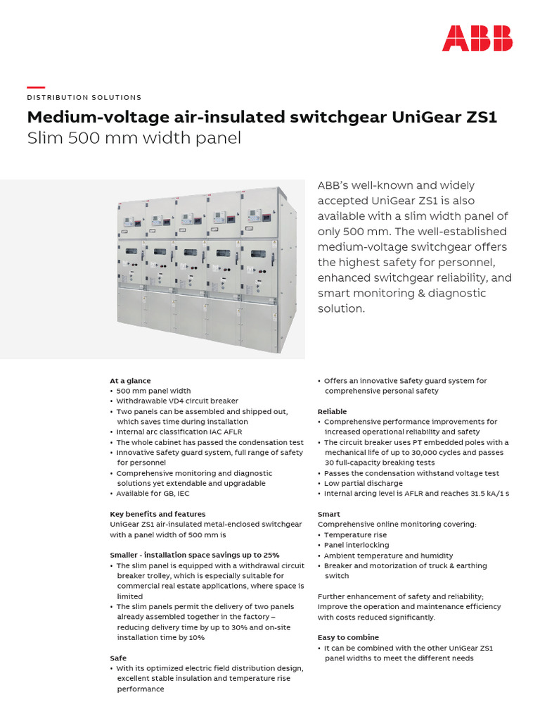 UniGear ZS1 500mm - Leaflet - EN - 1YHA000293 - REV C 11-2023 - 11115 ...