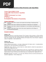 Study Material On Data Structure and Algorithms