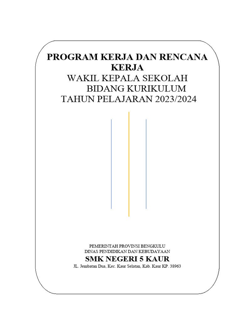 Program Kerja Wakabid Kurikulum 2023/2024 | PDF | Seni