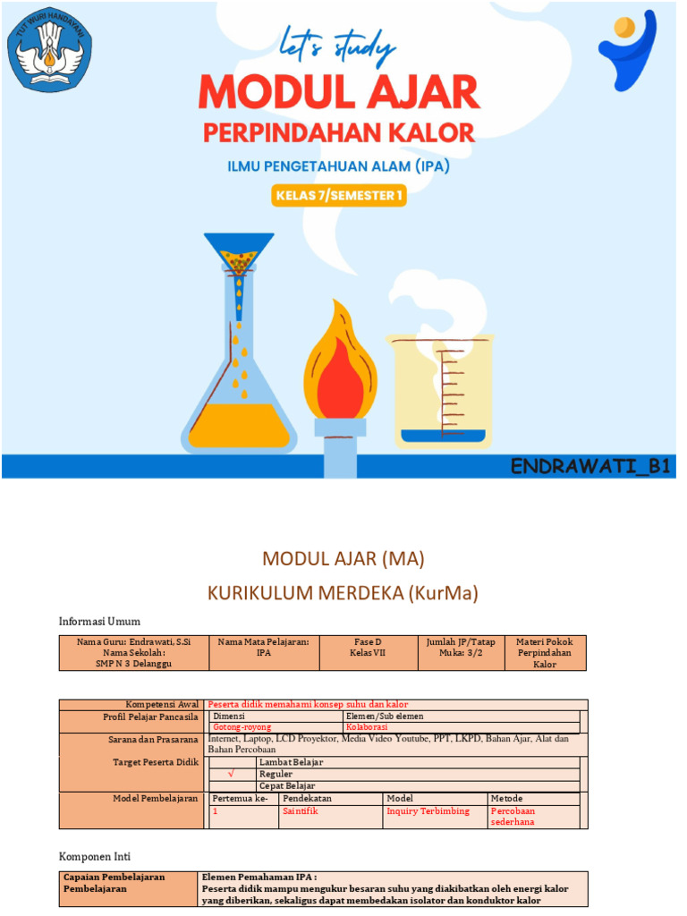 Modul Ajar Endrawati B1 | PDF | Karier & Perkembangan