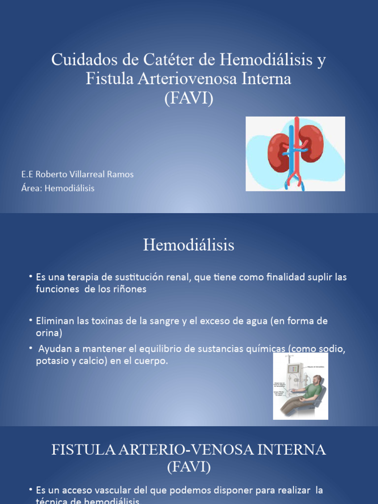 Cuidados de Fistula Arteriovenosa y Catéter | PDF | Hemodiálisis ...