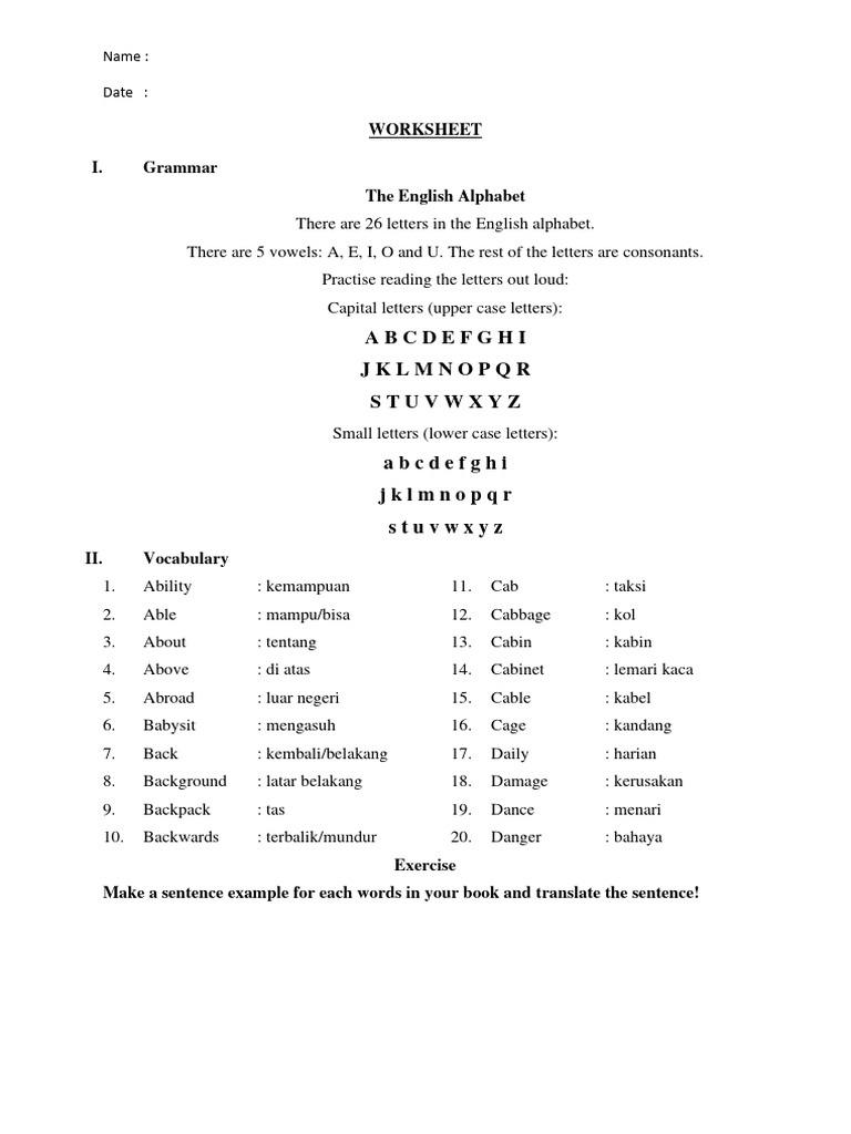 English Language Learning Worksheet | PDF | Linguistics | Human ...