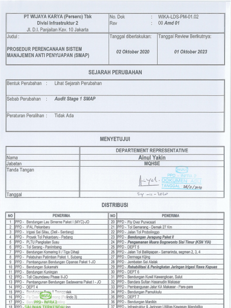 Prosedur Perencanaan Sistem Manajemen Anti Penyuapan (Smap) | PDF