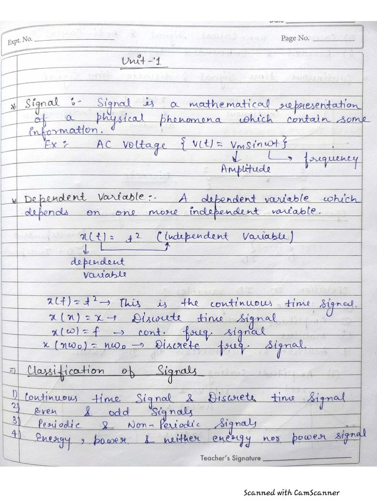 Signal & System Notes | PDF