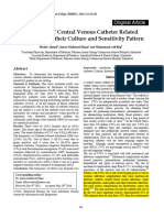 Frequency of Central Venous Catheter Related Infections and Their Culture