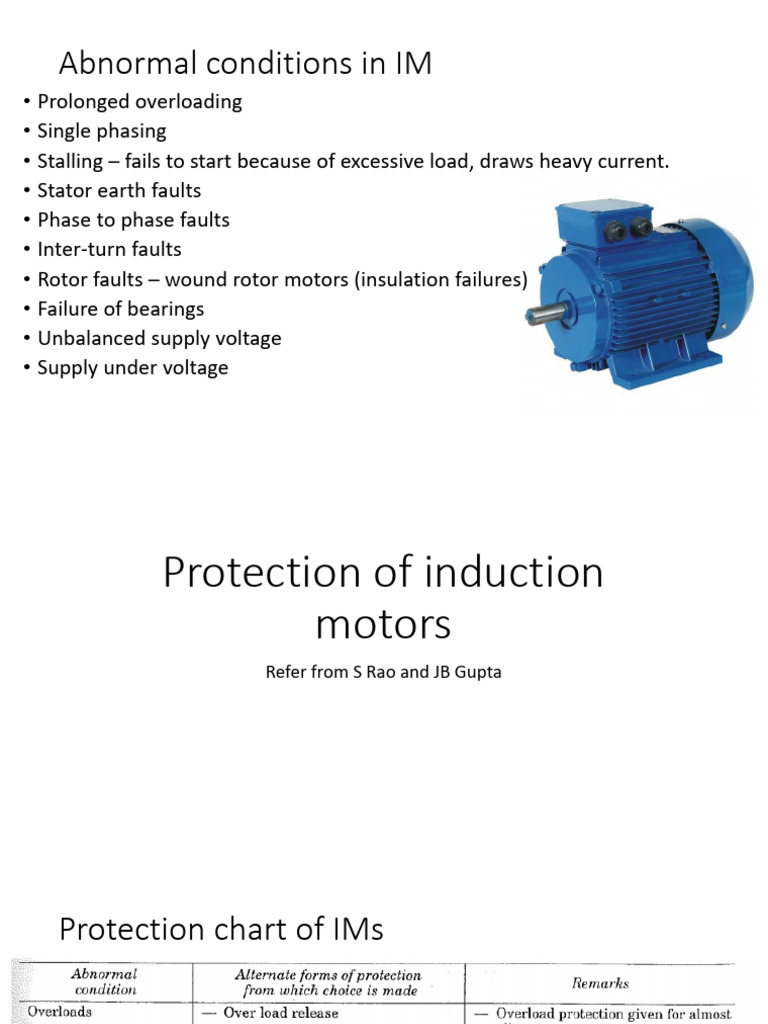 Induction Motor Protection Methods | PDF | Electric Motor | Relay