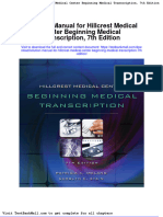 Solution Manual For Hillcrest Medical Center Beginning Medical Transcription 7th Edition