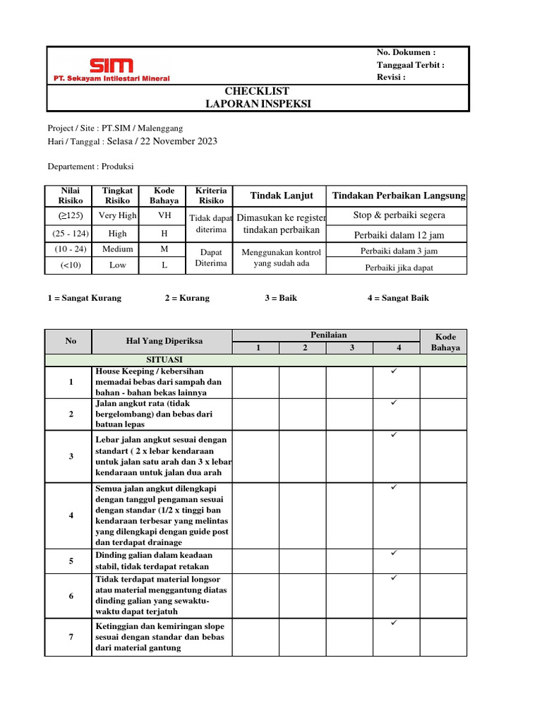 A Laporan Inspeksi Pdf