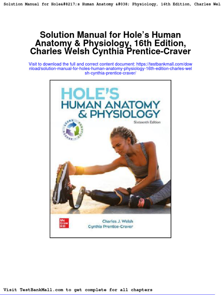 Solution Manual For Holes Human Anatomy Physiology 16th Edition Charles
