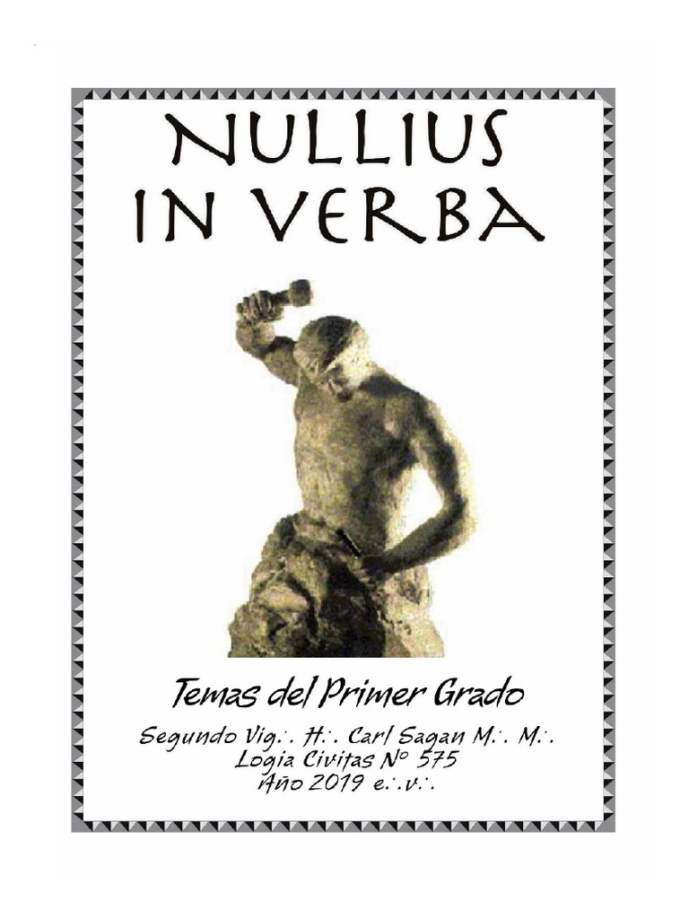 Nullius in Verba 1 Temas Del Primer Grado v2019 PDF Masonería