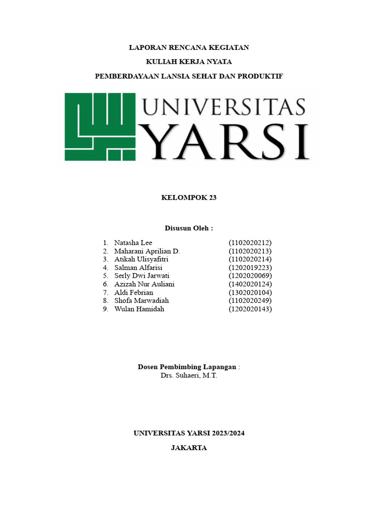23 - Proposal KKN | PDF | Karier & Perkembangan | Ilmu Sosial