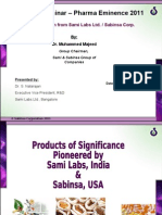Pioneered Products of Sabinsa - Sep 16, 2011