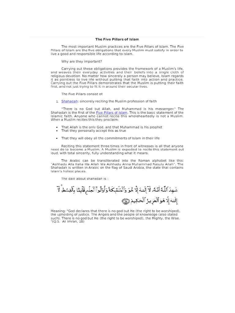 Pillars of Islam PDF