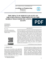 The Impact of Service Quality On Organizational Performance in The Mobile Telecommunications Sector in Egypt