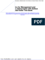Statistics For Management and Economics Abbreviated 10th Edition Gerald Keller Test Bank