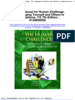 Solution Manual For Human Challenge The Managing Yourself and Others in Organizations 7 e 7th Edition 0130859559