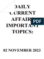 02 November 2023 - Important Topics