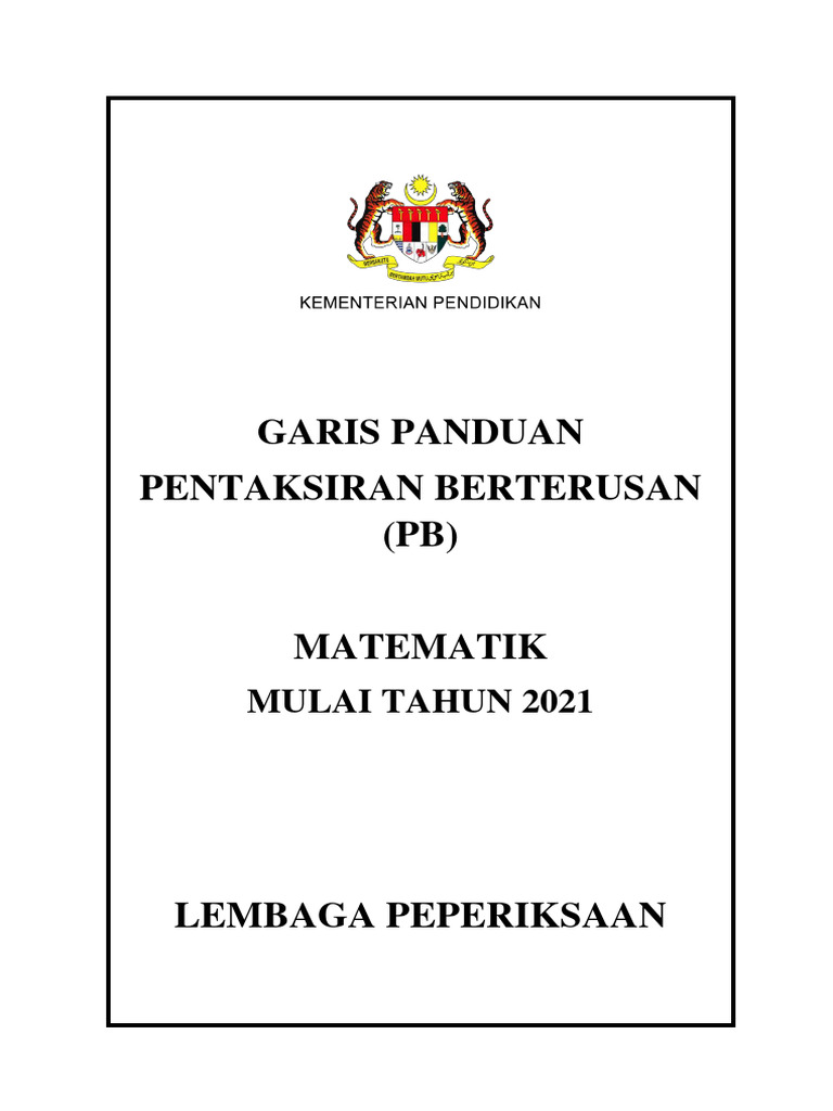 Garis Panduan Pb Matematik Svm Edisi 2 2021 Pdf