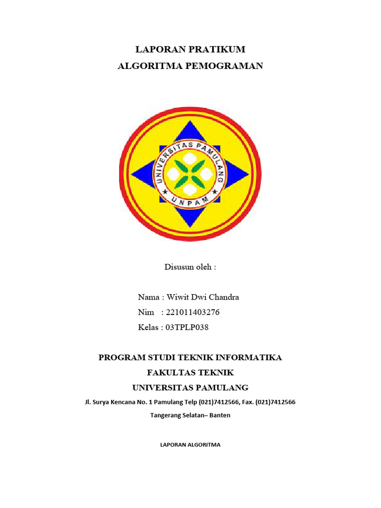 Laporan Praktikum Algoritma Pdf