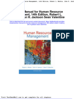 Solution Manual For Human Resource Management 14th Edition Robert L Mathis John H Jackson Sean Valentine