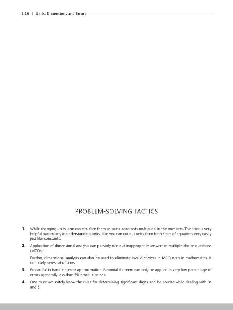 Units, Dimensions, and Error Analysis | PDF | Multiple Choice | Mathematics