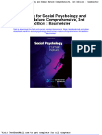 Test Bank For Social Psychology and Human Nature Comprehensive 3rd Edition Baumeister