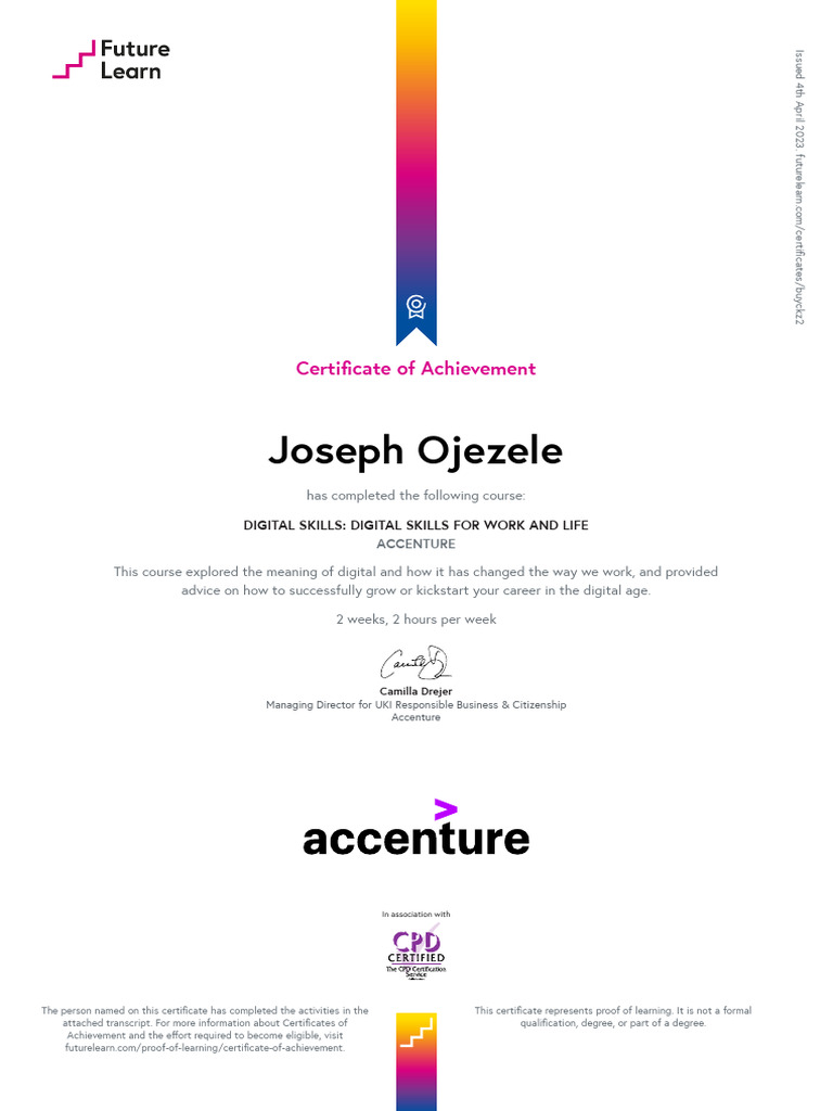 Digital Skills Certificate Achievement | PDF | Mindset | Cognition