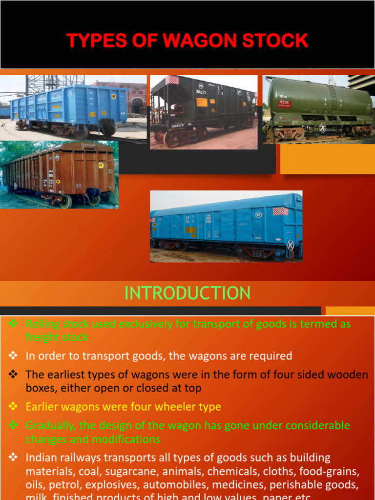 Types of Wagon, Their Nomenclature, Codal Life, Transportation Codes