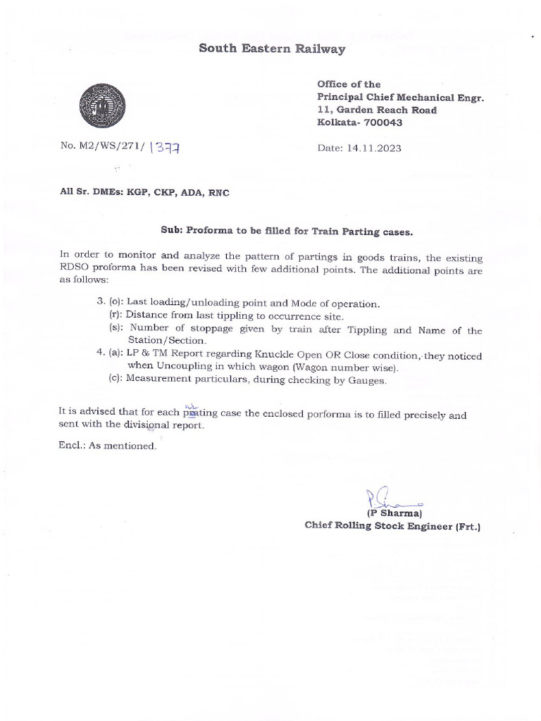 Train Parting Incident Report Form | PDF | Technology & Engineering
