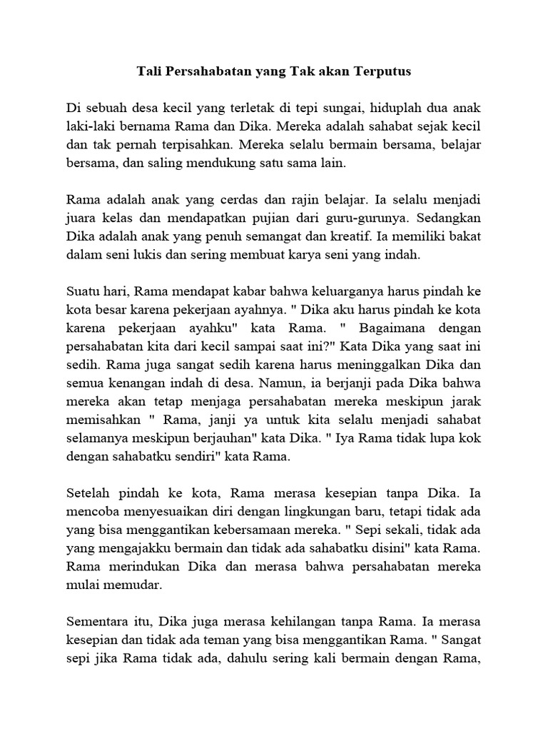 Persahabatan Tak Terputus Rama-Dika | PDF | Puisi