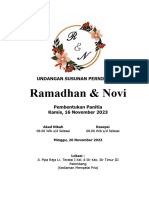 Undangan Susunan Pernikahan Ramadhan