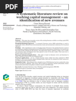 A Systematic Literature Review On Working Capital Management - An Identi Fication of New Avenues