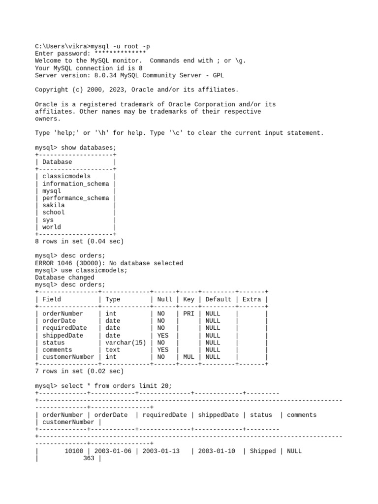 SQL Day 1.4 | PDF | My Sql | Data Management