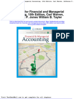 Test Bank For Financial and Managerial Accounting 15th Edition Carl Warren Jefferson P Jones William B Tayler