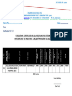 Utilization Certificate of Alloted Fund For Tet Exam