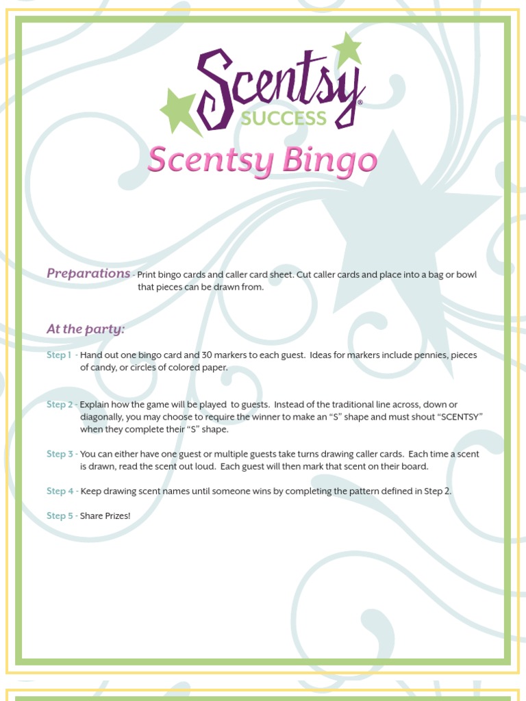 Scentsy Fun Bingo Game | PDF