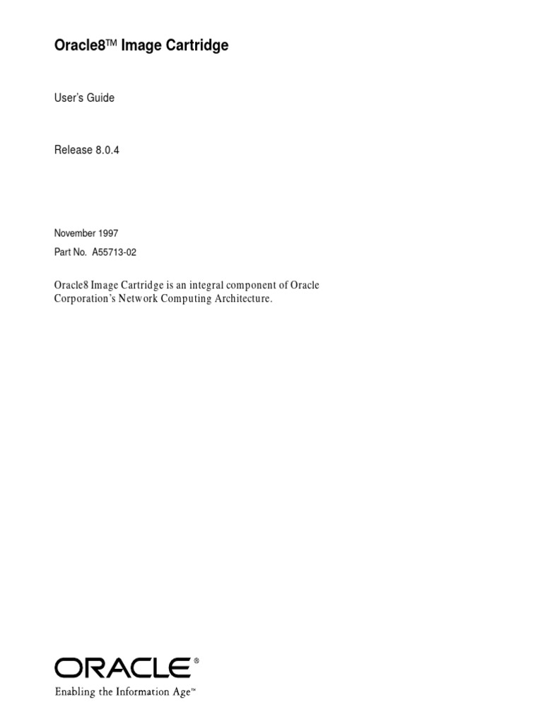 Oracle8 Image Cartridge User's Guide PDF Databases Data Compression