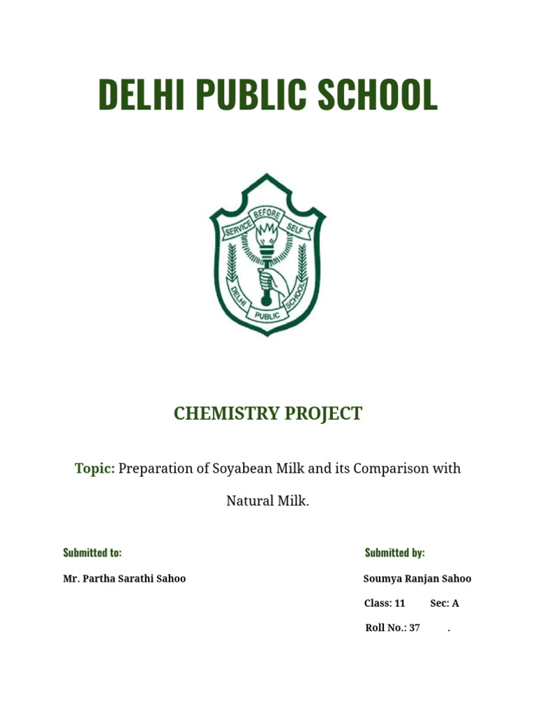 Chem Project PDF Milk Soy Milk