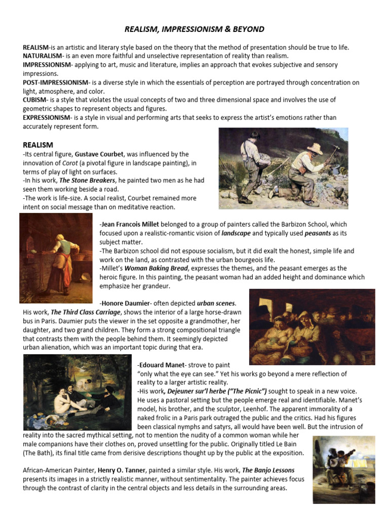 Painting Realism Impressionism And Beyond Pdf Impressionism