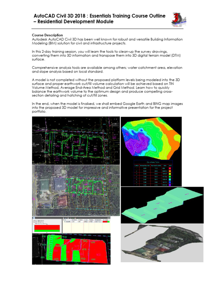 Civil 3D 2018 Essentials Training Outline | PDF | 3 D Computer Graphics ...
