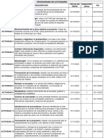 Cronograma de Actividades Proyectos