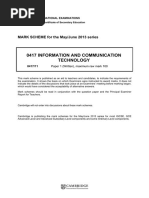 0417 Information and Communication Technology: MARK SCHEME For The May/June 2013 Series