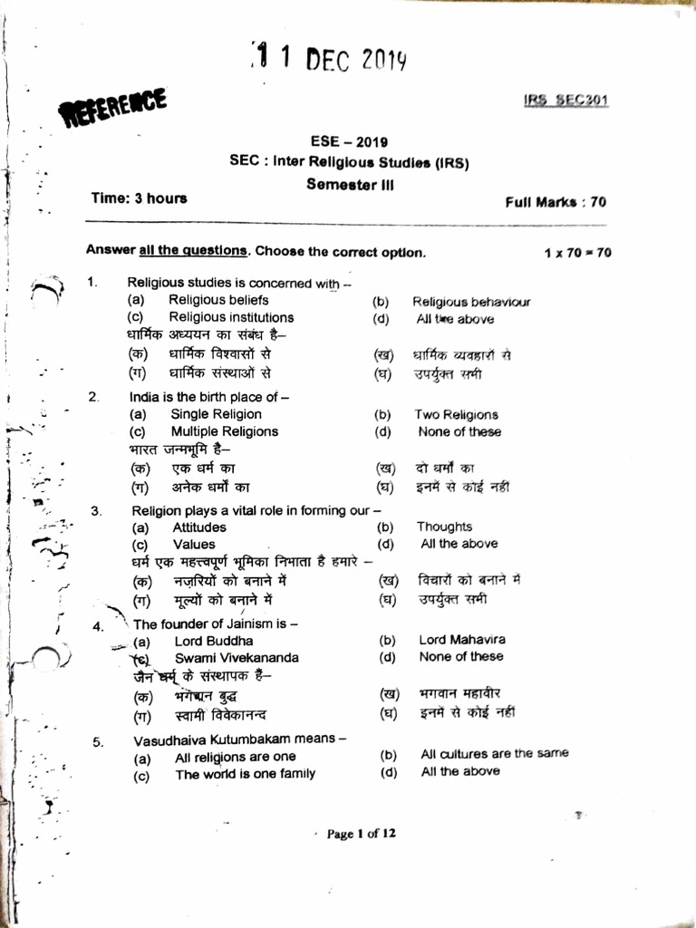 IRS Questions. PDF Religious Faiths Religious Belief And Doctrine