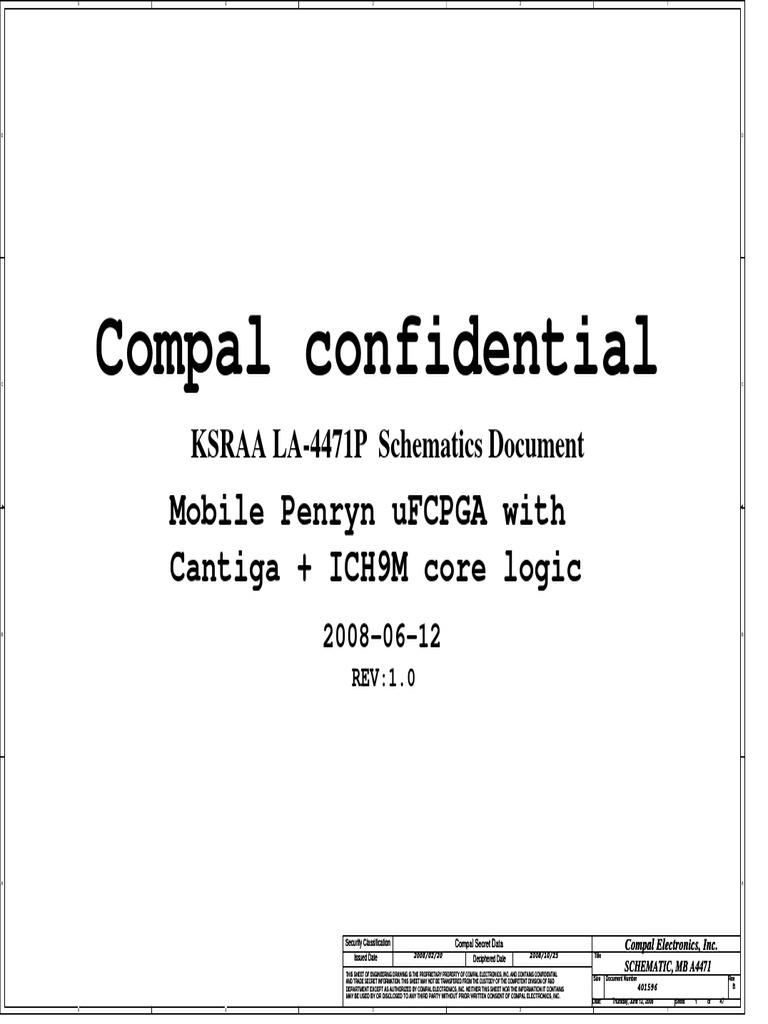 Compal MB A4471 Schematic Overview | PDF | Power Supply | Computer Hardware