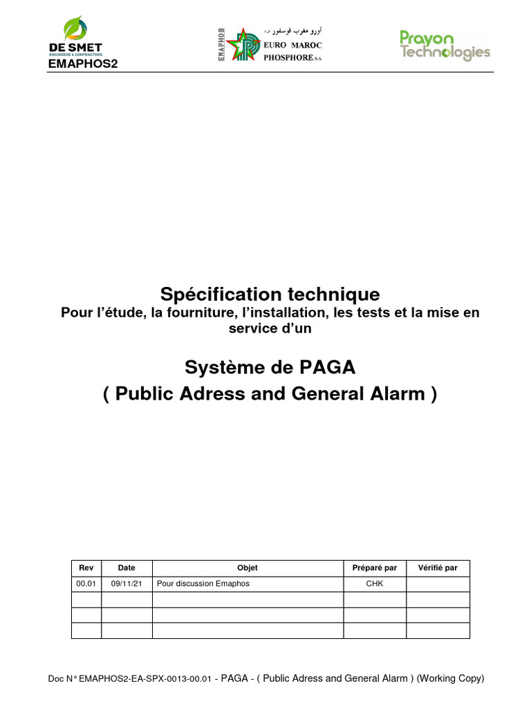 Spécifications du Système PAGA | PDF | Ingénierie informatique | Biens ...