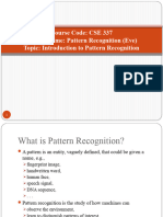 Lecture 01 (Introduction To Pattern Recognition)