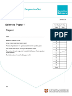 Primary Progression Test Stage 4 Science Paper 1