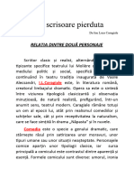 O SCRISOARE PIERDUTĂ - 3. Relația Dintre Două Personaje