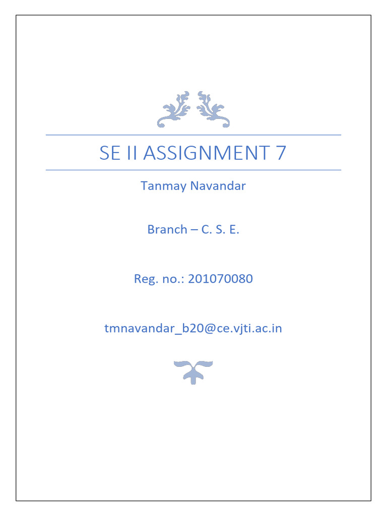 Se Ii Assignment 7: Tanmay Navandar | PDF | Cognitive Science | Systems ...
