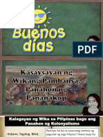 Kasaysayan NG Wika Sa Panahon NG Espanyol